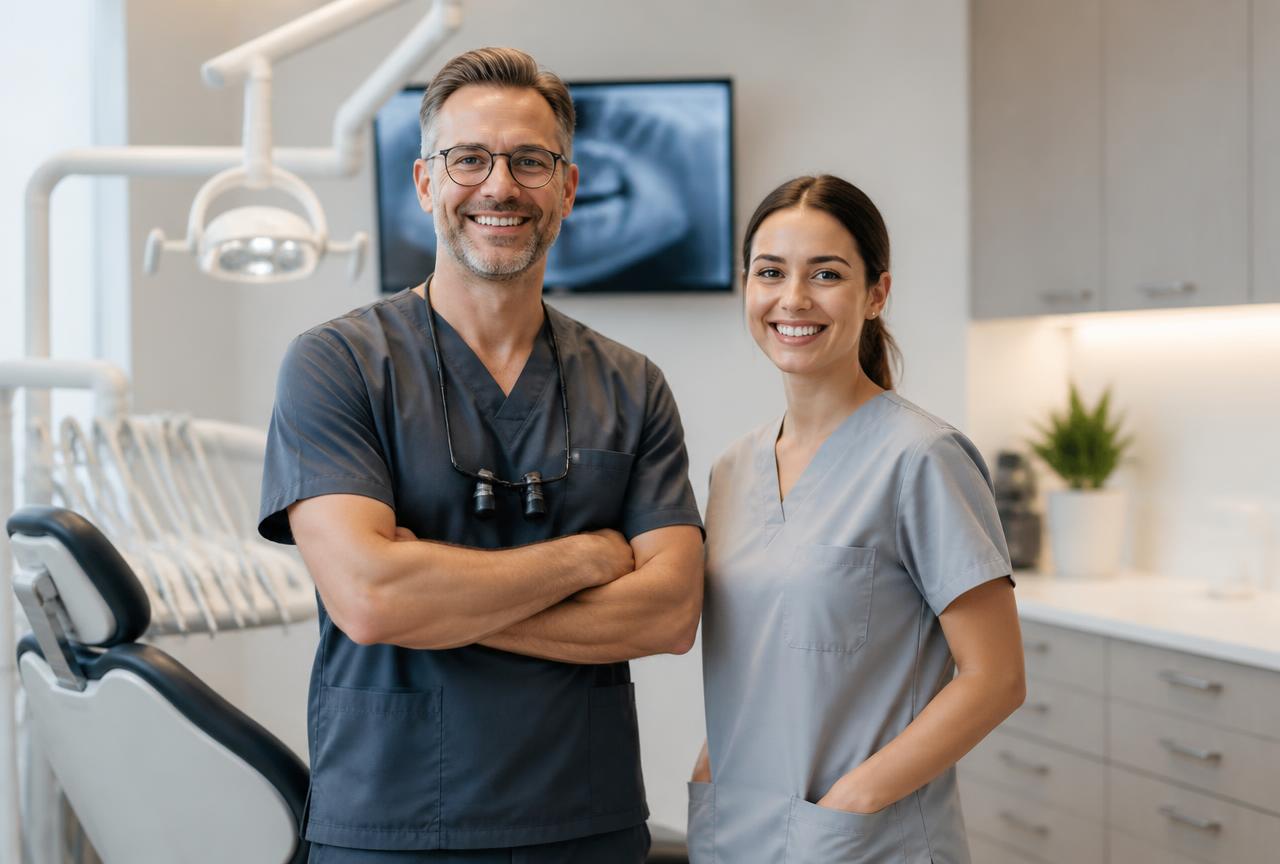 Dental team in a modern clinic